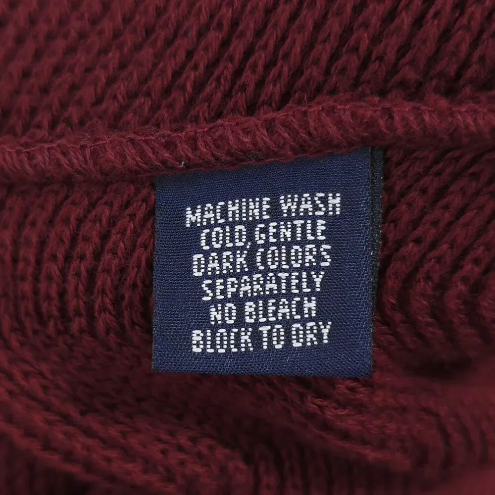 CHAPS RALPH LAUREN Mens VINTAGE Sweater MEDIUM Burgundy‎ Crewneck Logo USA MADE